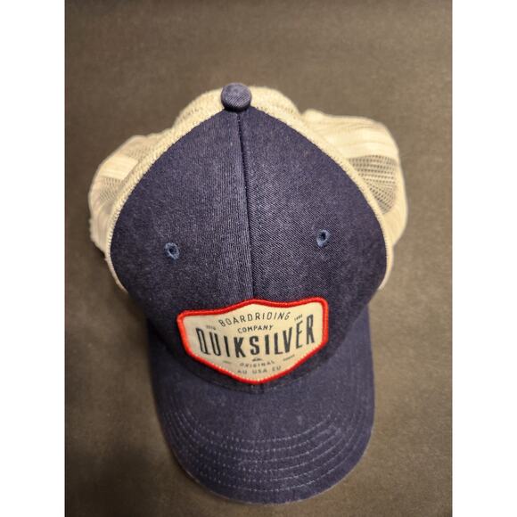 QUICKSILVER Original Red White Blue Mesh Snapback Cap Hat Surfing Surfboard LOGO - Picture 6 of 10